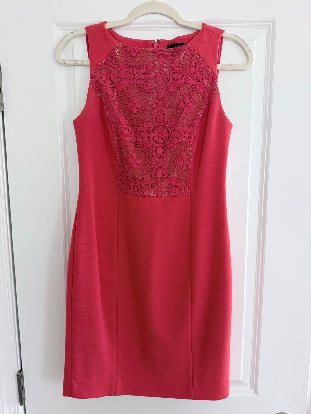 The Limited Coral Pink Lace-Front Sheath Dress